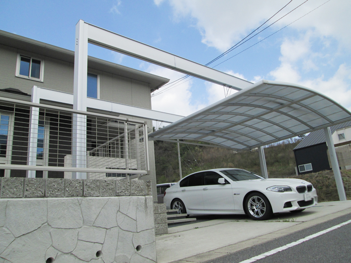 思い通りのかっこいいカーポートが完成 カーポート 松江市 M様邸 ホームデコ 鳥取県 島根県でエクステリアのことならご相談下さい